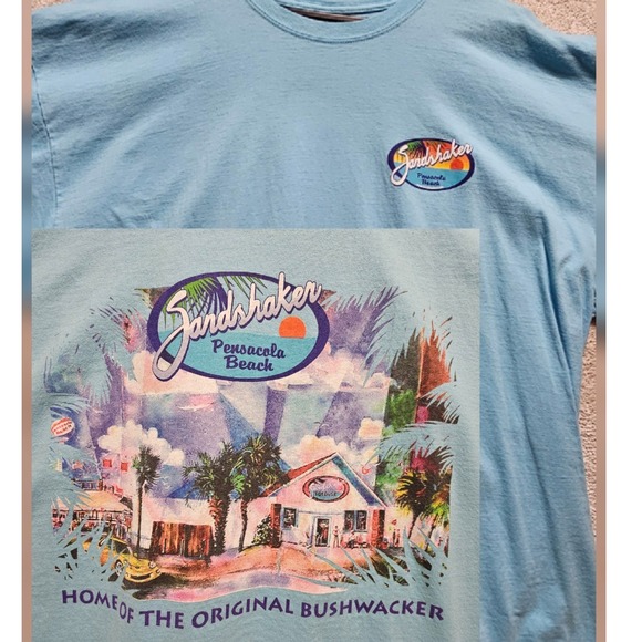Gildan Other - Sandshaker TShirt Original Bushwacker Gildan Mens 3XL Light Blue Pensacola Beach
